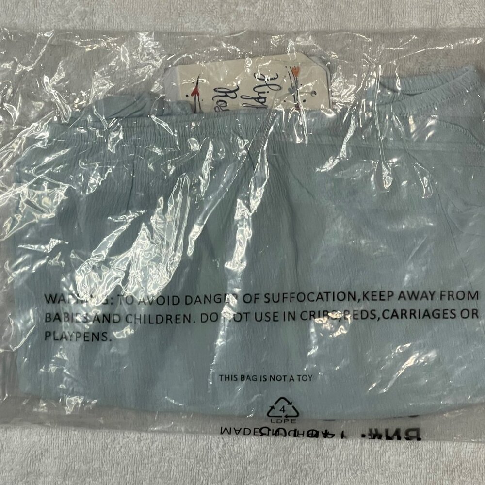 Hippie Rose Juniors' Ruffled Top - Blue Wave, Size L, New - Picture 5 of 6